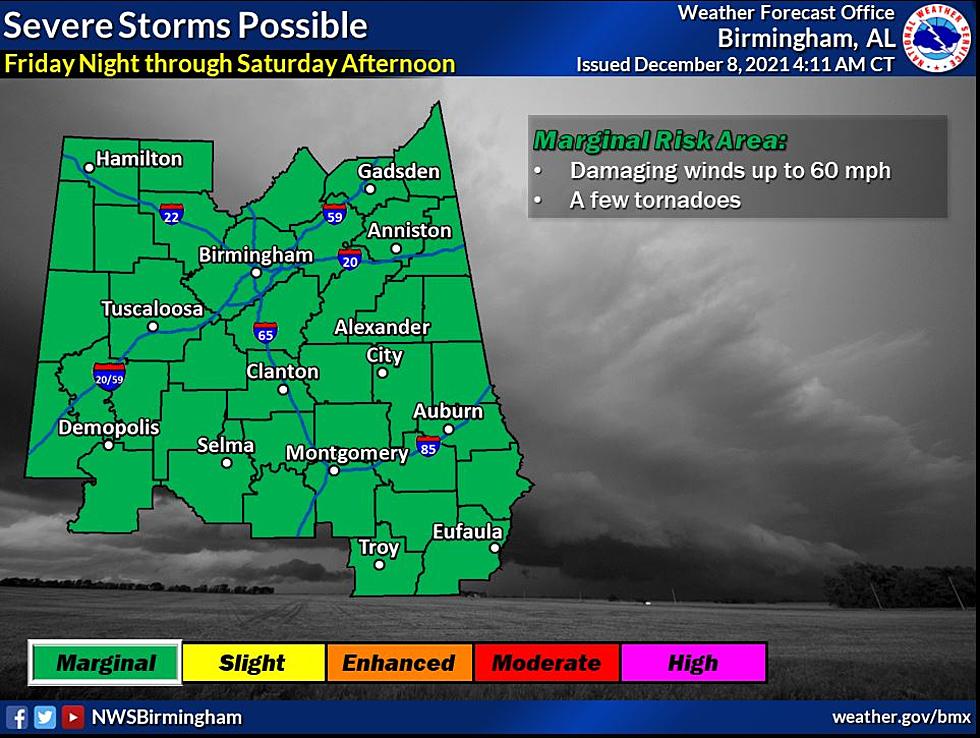 Possible Severe Weather Threat Kicks Off The Weekend for Central Alabama