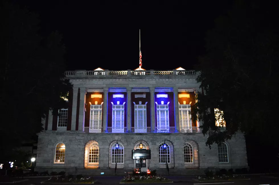 City Hall Lit Blue and Yellow for Tuscaloosa Man Turned Russian POW