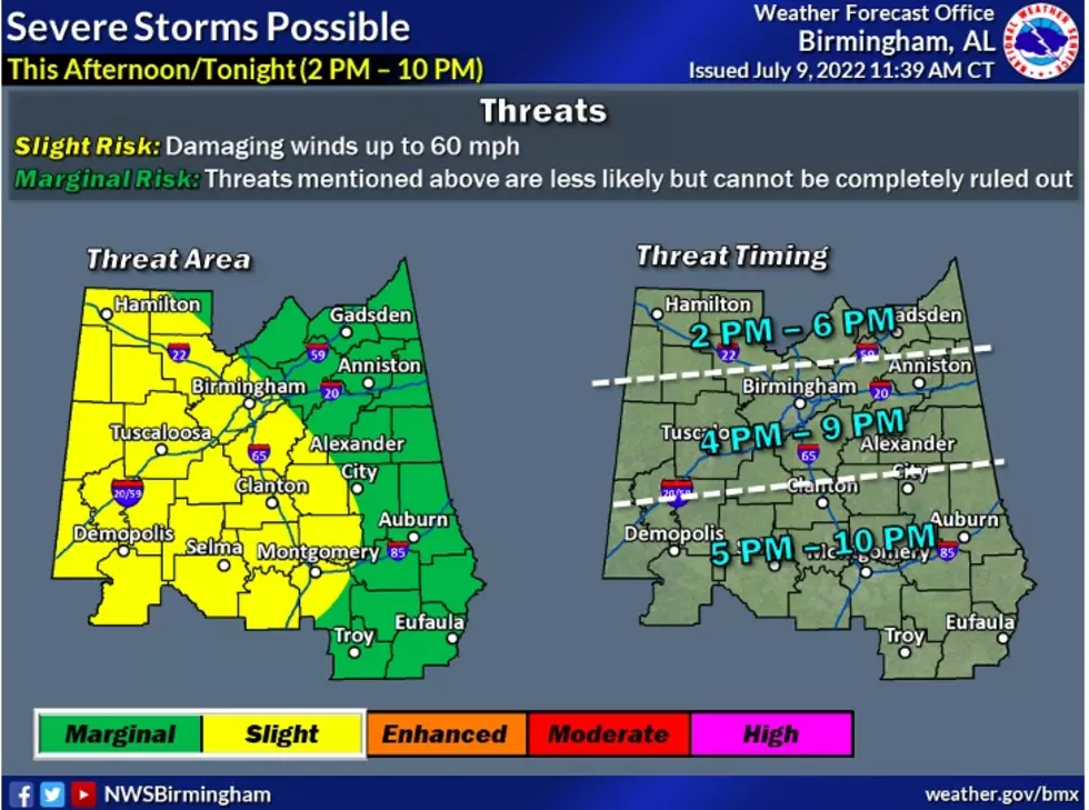 Severe Weather for Central Alabama to Begin Saturday Afternoon