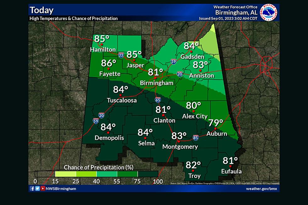Rainfall Expected Across Most of West Alabama