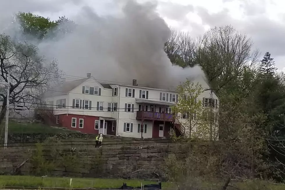 Smoke from a fire at an apartment house on Linden Street in Somersworth