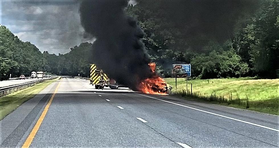 Vehicle Goes up in Flames on Turnpike in Dover, NH