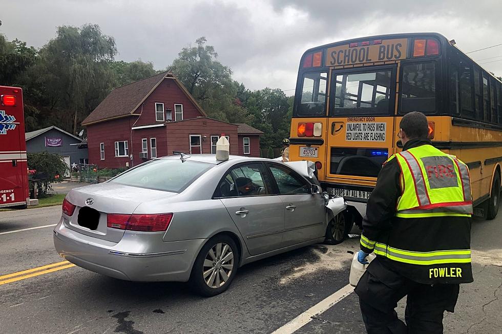 Car Rear Ends School Bus in Plaistow, NH