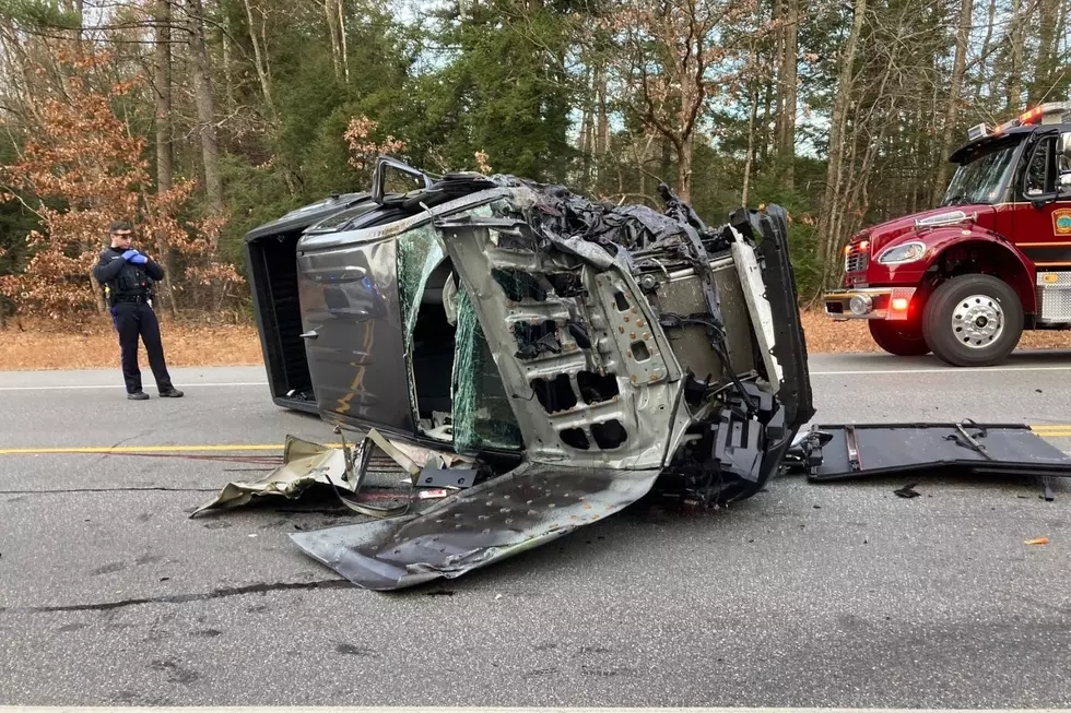 Toyota Tacoma involved in a head on crash on Route 202 in Rochester 11/22/21
