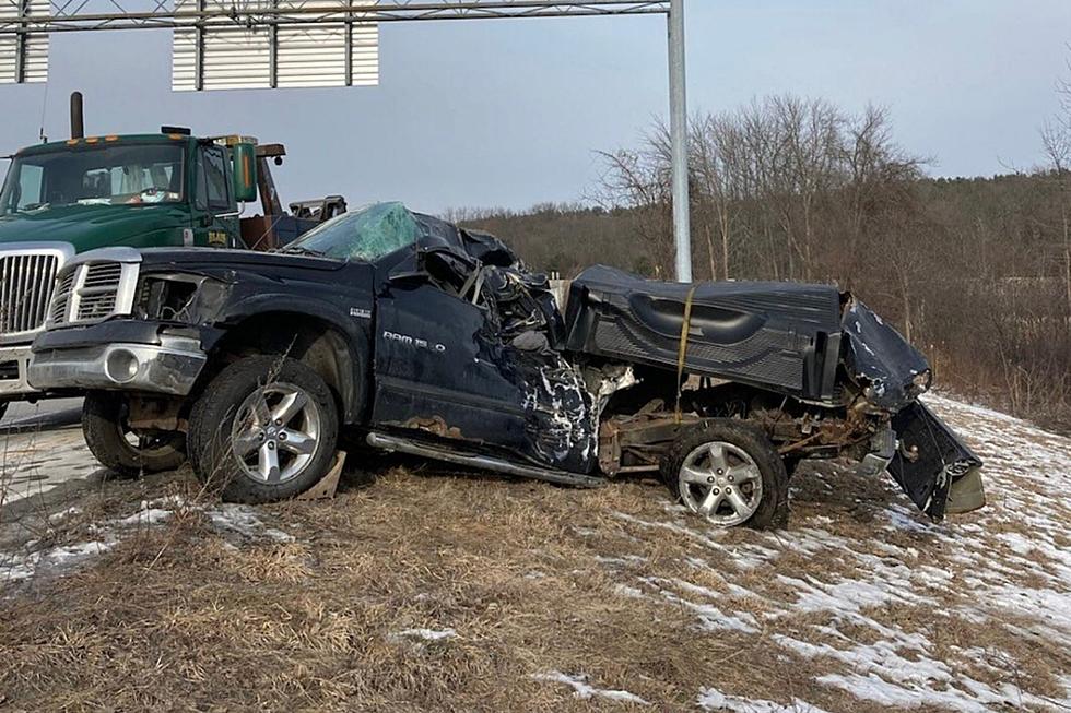 Pickup Drifts Off Route 293 Ramp and Into Tree