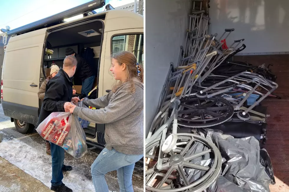 Packing item donated for Ukrainian refugees, medical equipment donations