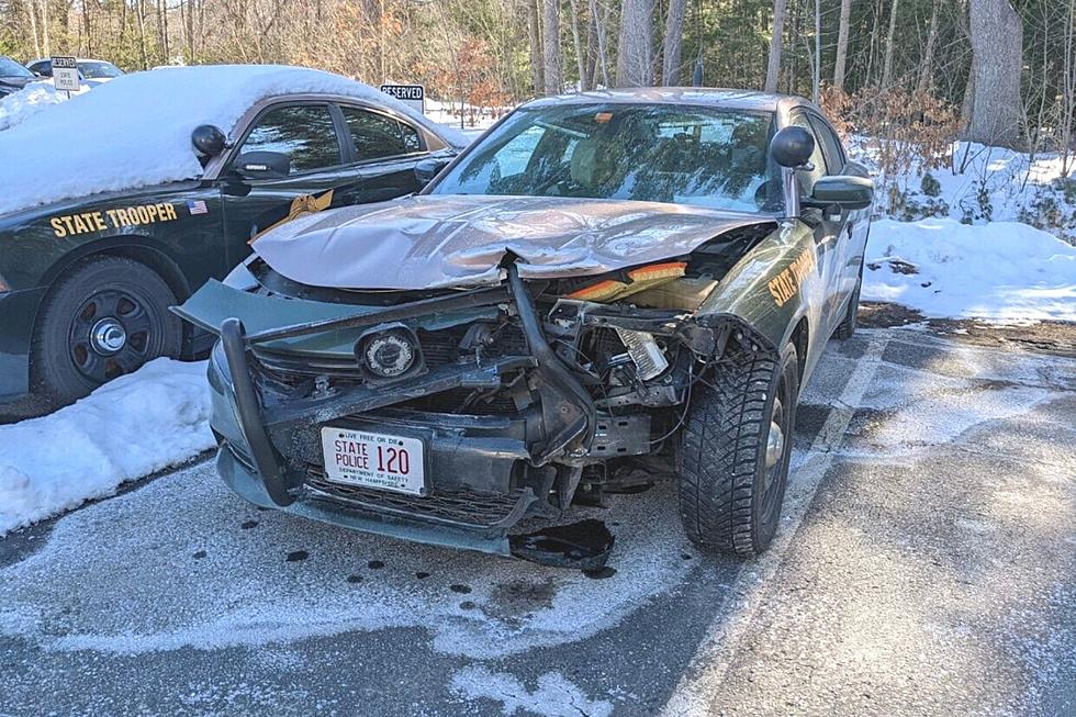 NH State Police Cruiser Struck By Tire On Route 95