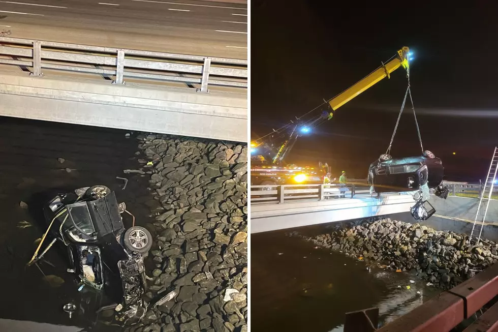 Vehicle Plummets Off NH I-95 Overpass Into River