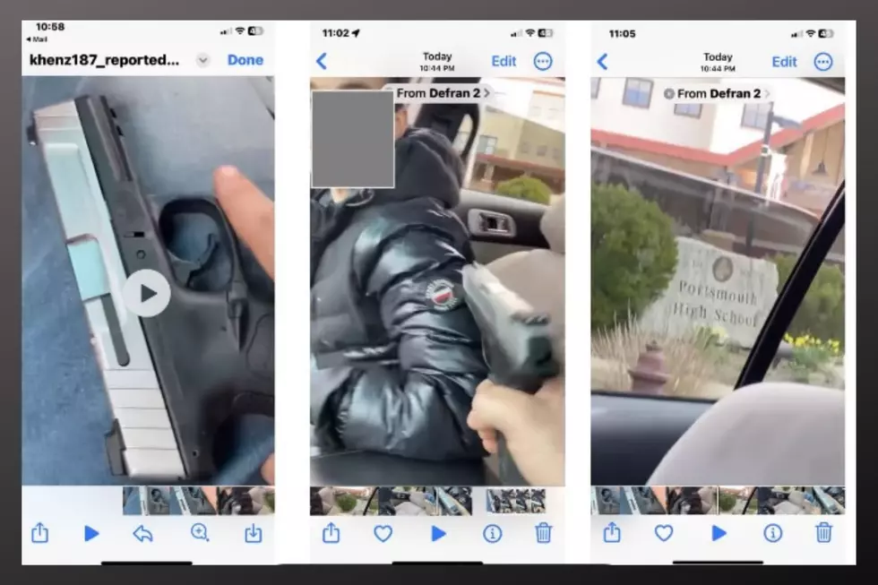 Screenshots from the video Kyle Hendrickson posted on Snapchat threatening Portsmouth High School