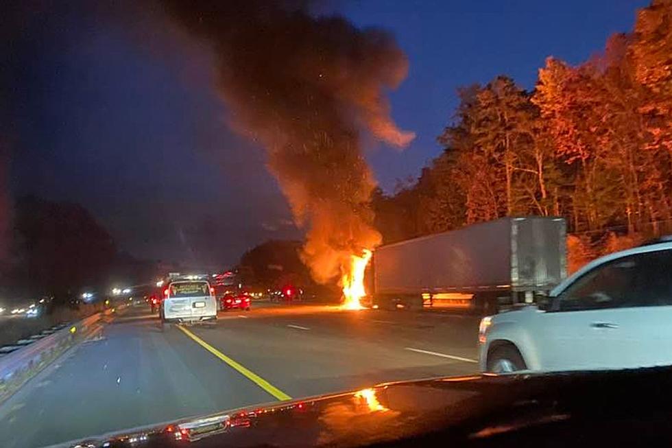 Truck Rear-Ends Car on NH’s I-93, Bursts Into Flames