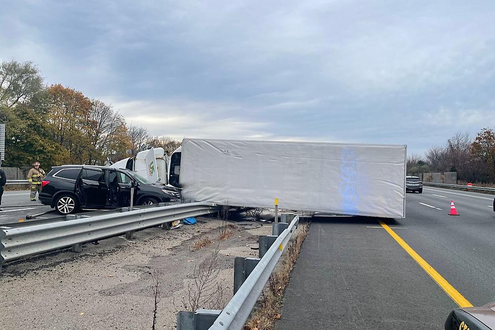 Truck Flips on I-95 in Portsmouth to Avoid Merging Teen Driver