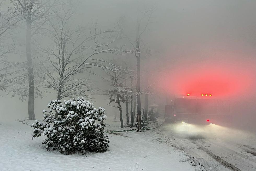 Snow-Covered Roads Slow Firefighters Headed to Wakefield, New Hampshire, Fire