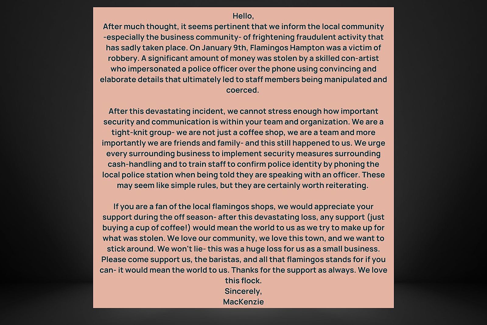 Hampton, NH, Coffee Bar Owner Says Shop Fell Victim to Phone ...