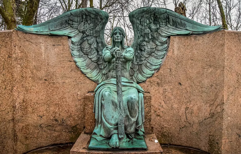 Gaze at the 'Angel of Death' Statue in a Cleveland, Ohio Cemetery